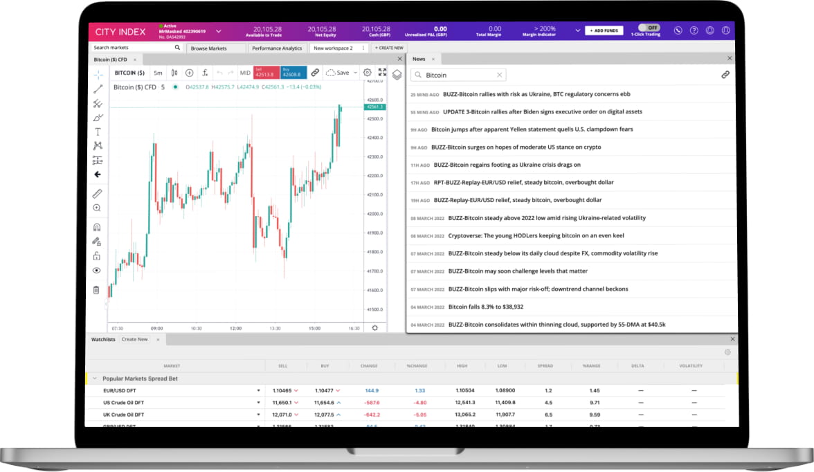 Bitcoin market insight laptop screen shot
