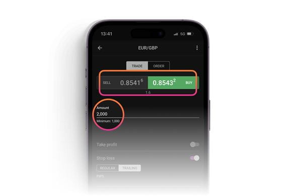City Index mobile trading app ticket 2