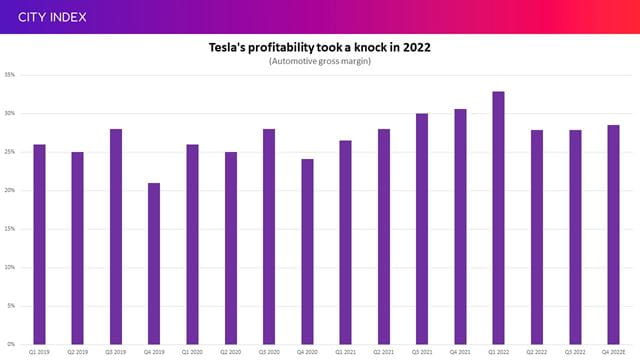 Tesla saw its profitability take a knock in 2022