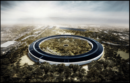 RENDERING OF APPLE CAMPUS 2 UNDER CONSTRUCTION IN CUPERTINO